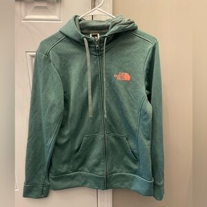 The North Face Teal Full-Zip Hoodie. Size medium. Good condition
